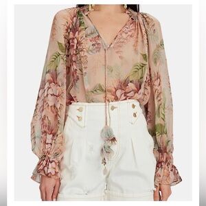 Zimmerman Candescent Floral Blouse, size 0. Great like new condition. Worn once